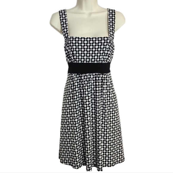 My Michelle Dress Floral Geo Pattern Tie Back Black Size M - Picture 1 of 13